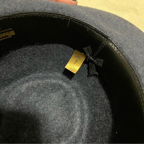 Western Express Inc 100% wool vintage cowboy hat navy blue 7” men - Picture 6 of 9